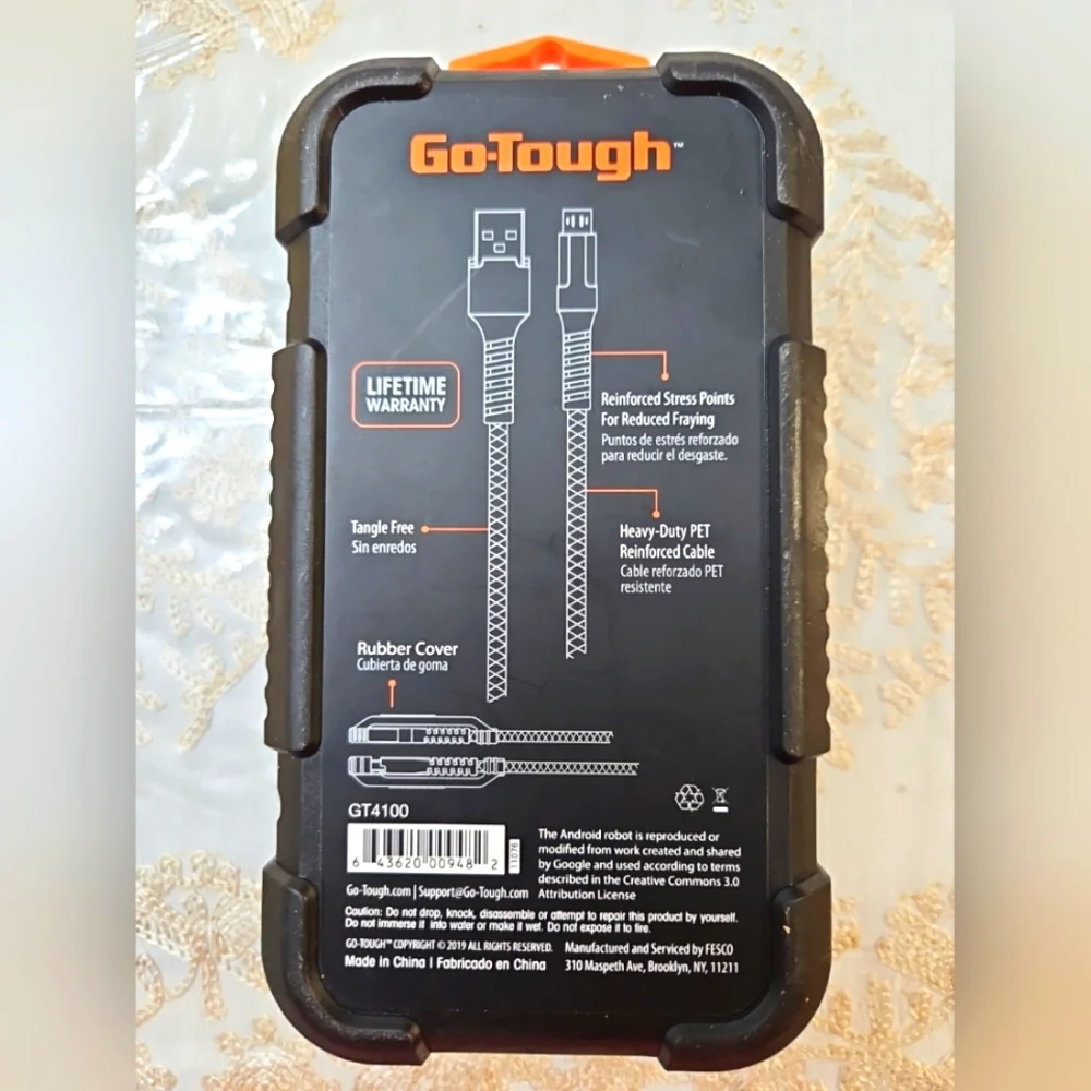 GoTough Micro USB Sync & Charge Rugged Cable 6.5 ft.L, Heavy Duty GT4100 Android